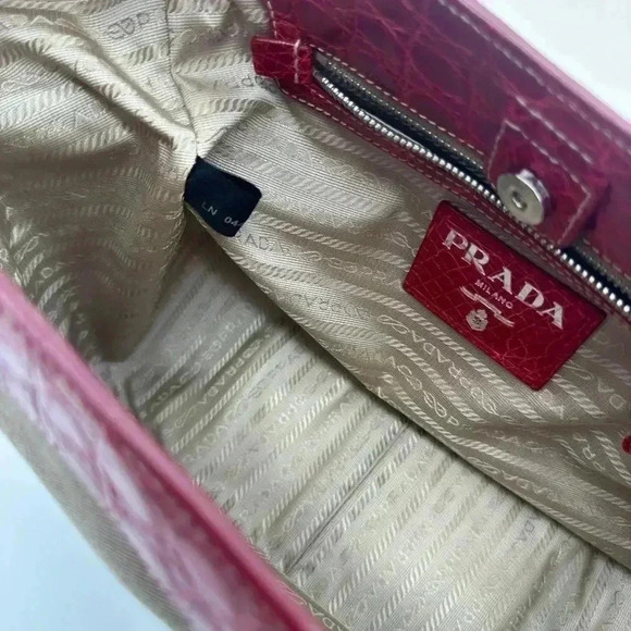 LIMITED EDITION Prada Logo Jaquard + Crocodile leather lining + FREE ENTRUPY - Picture 3 of 15